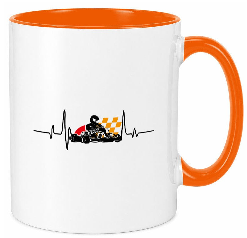 Go Kart Herzschlag | Kartsport Fan Fahrer Motor Geschenk Humor Geschenkidee Tasse