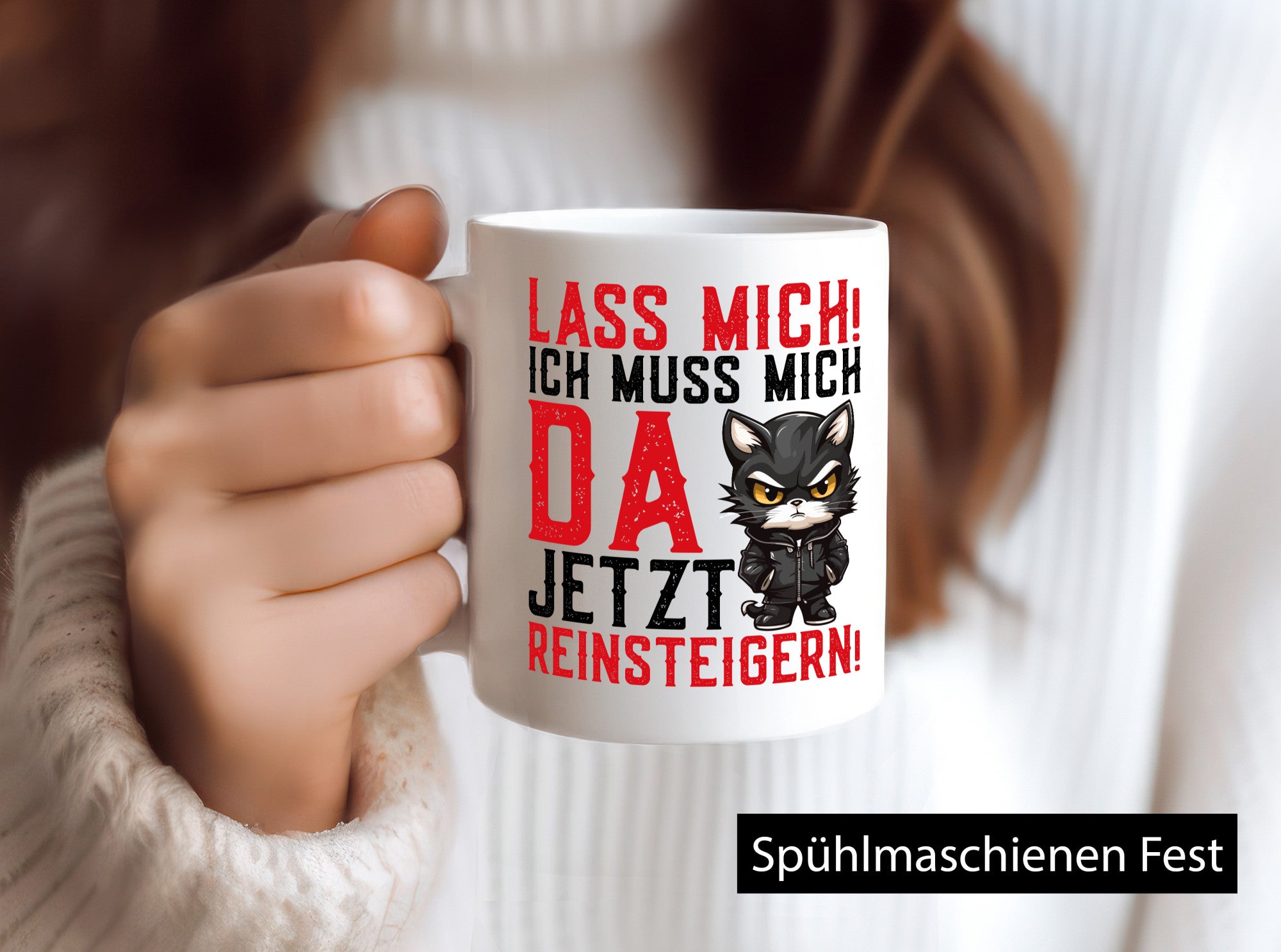 Lass mich! | Katze Wütende Geschenkidee Tierliebhaber Humor Tasse