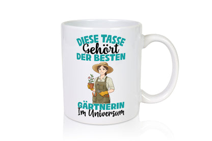Im Universum: Gärtnerin | Gartenbau Humor Geschenkidee Tasse
