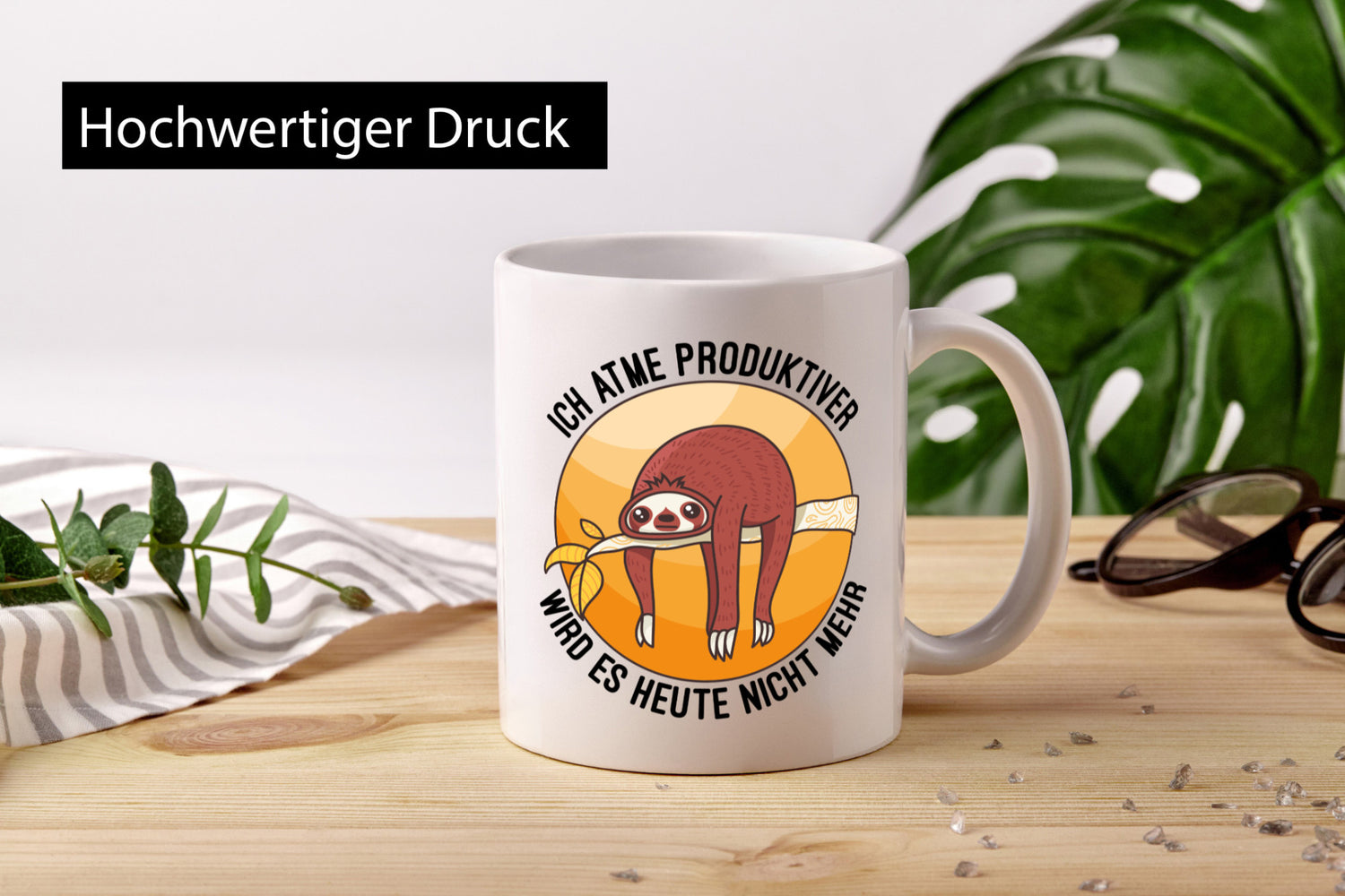 Ich atme produktiver | Arbeit Faultier Bürotasse lustig Kollegen Büro Geschenk