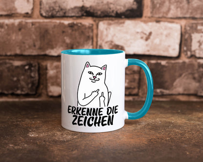 Erkenne die Zeichen | Katze Schatten Mittelfinger Geschenk Tierliebhaber Humor