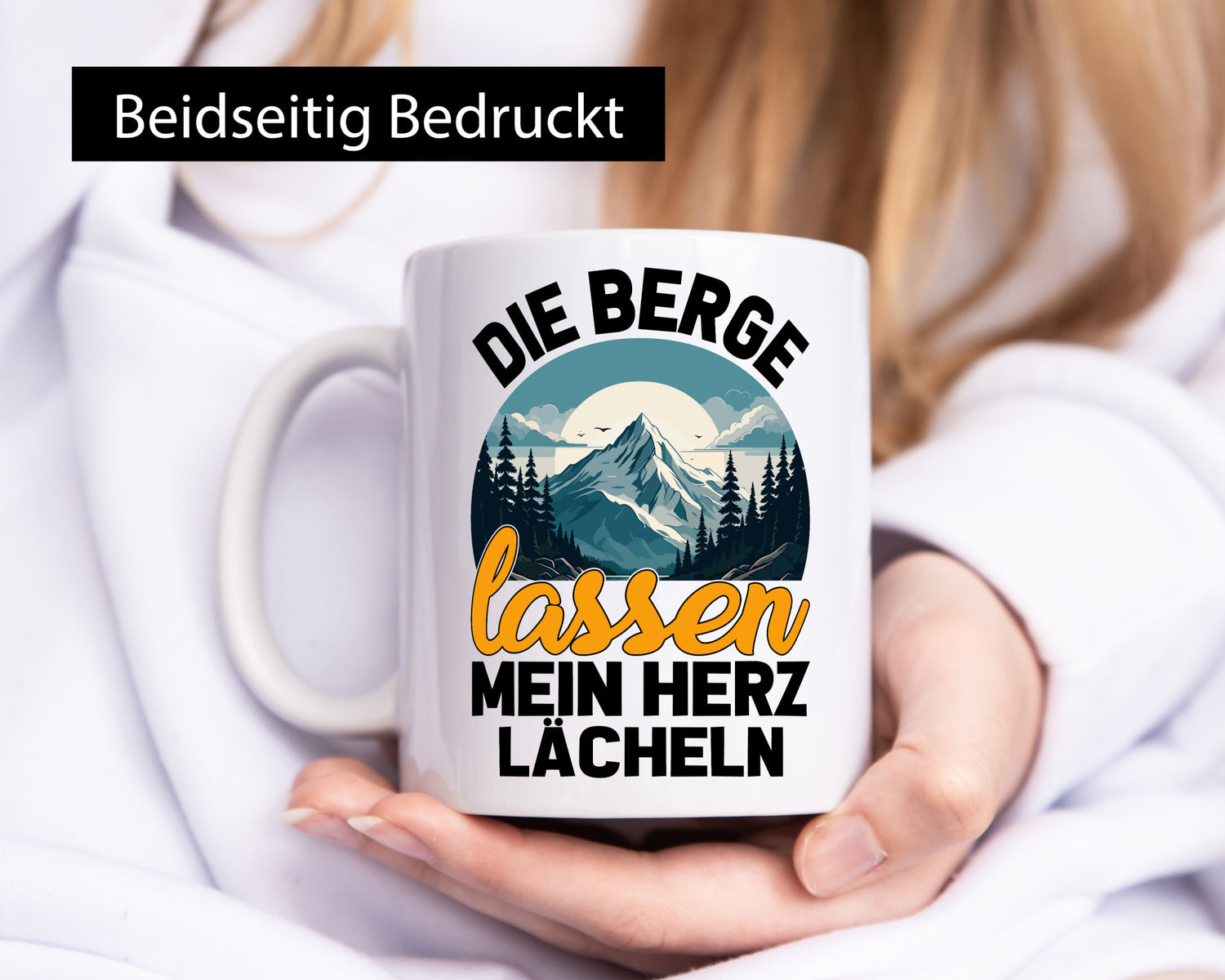 Berge lassen mein Herz lächeln | Wandern Humor Geschenkidee Tasse
