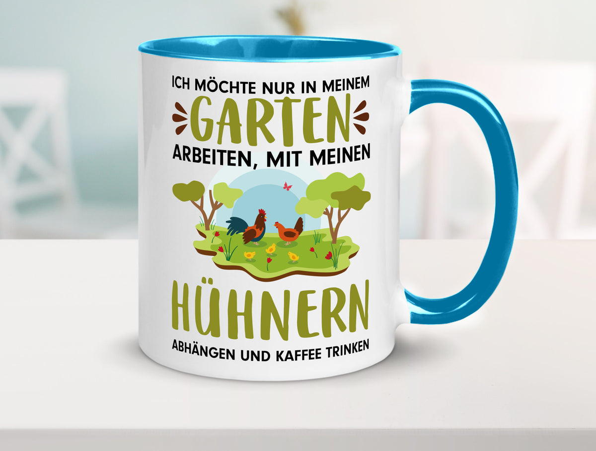 Garten Hühner | Gartenarbeit Tasse Bauernhof Spruch lustiger Geschenk Arbeit