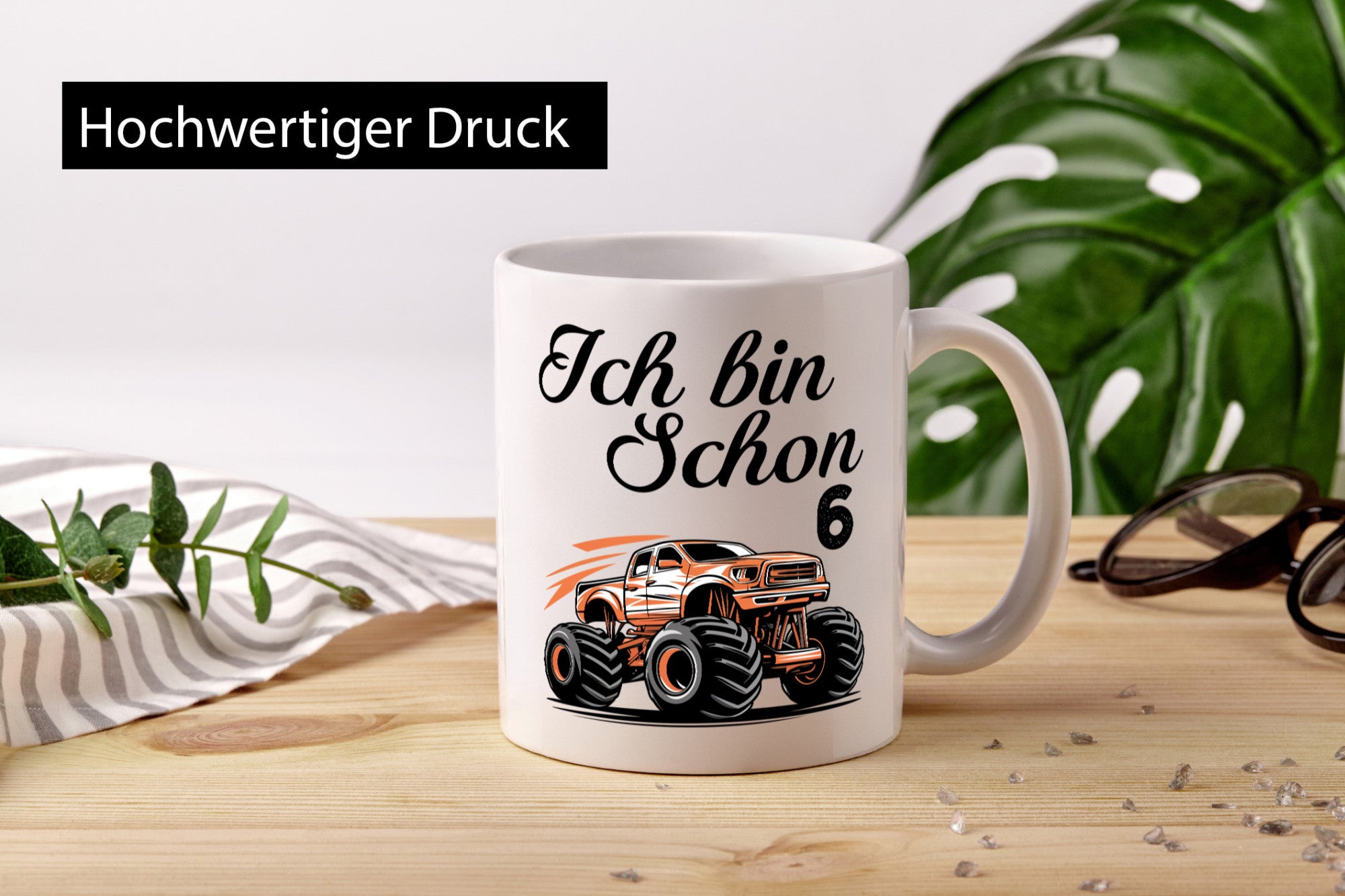 6. Geburtstag | Monster truck 6 Jahre Humor Geschenkidee Tasse