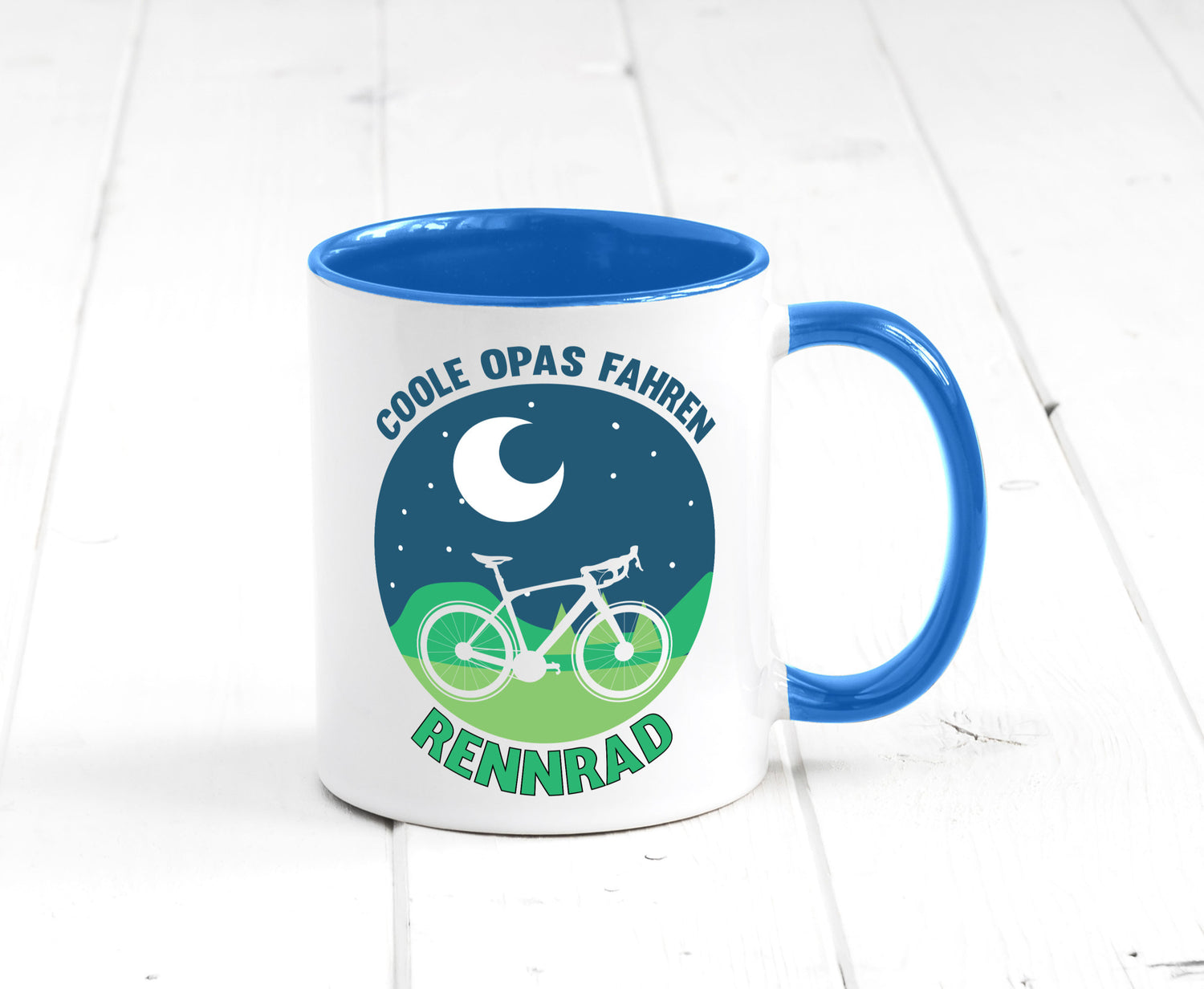 Coole Opas fahren Rennrad | Mond Landschaft Geschenk Familie Geschenkidee
