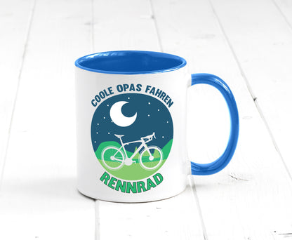 Coole Opas fahren Rennrad | Mond Landschaft Geschenk Familie Geschenkidee