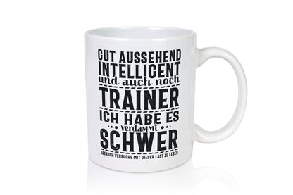 Gut aussehender Trainer |gestrichelte Linie | Punkte lustiger Spruch Geschenk