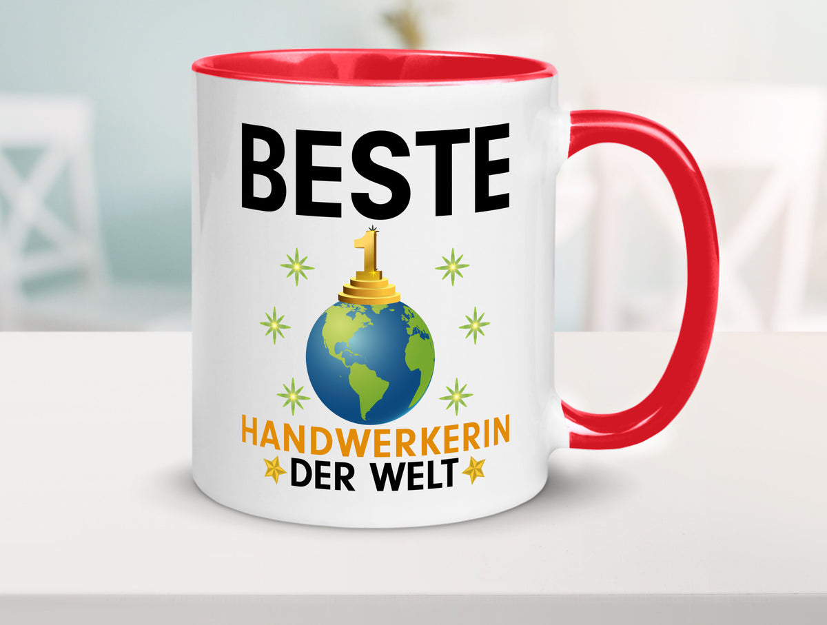 Welt Beste Handwerkerin | Handwerkerinnen lustiger Spruch Geschenk Humor Tasse