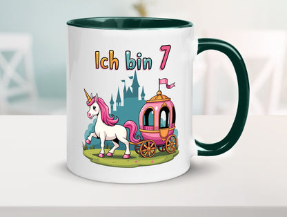 7. Geburtstag | Prinzessin in Kutsche Einhorn lustiger Spruch Geschenk