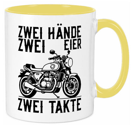 Zwei Hände | Zweitaktmotor Motorrad Moped Biker Geschenkidee Humor Tasse