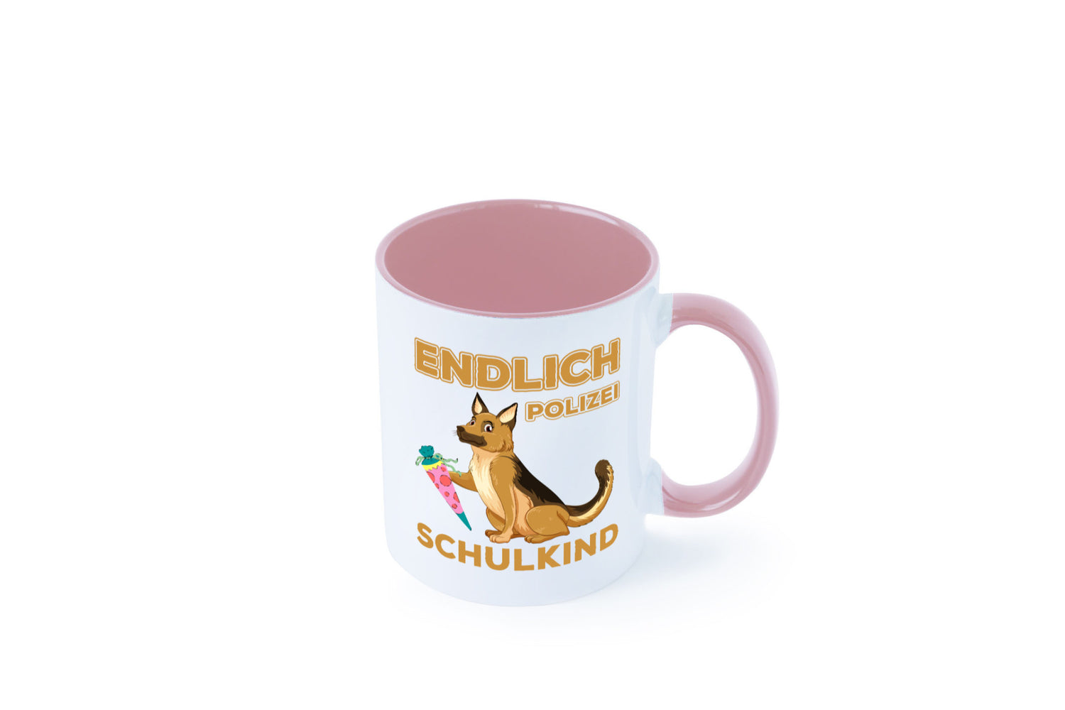 Endlich Schulkind | Tasse Einschulung Polizei Hund lustiger Spruch Geschenk