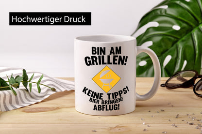 Bin am Grillen | Bier bringen und Abflug Grillmeister Geschenk Humor