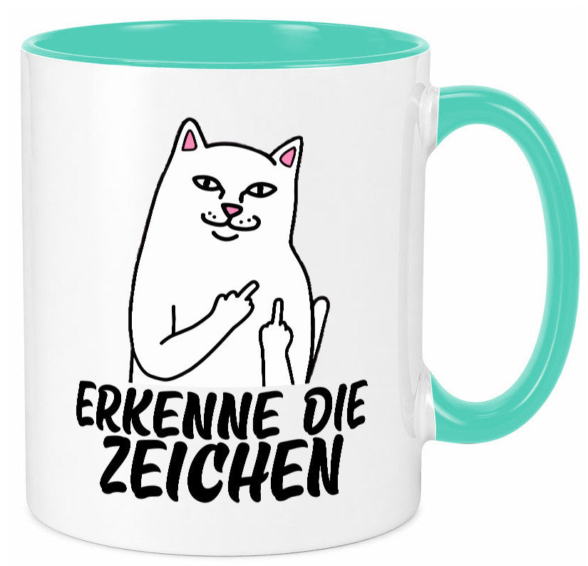 Erkenne die Zeichen | Katze Schatten Mittelfinger Geschenk Tierliebhaber Humor