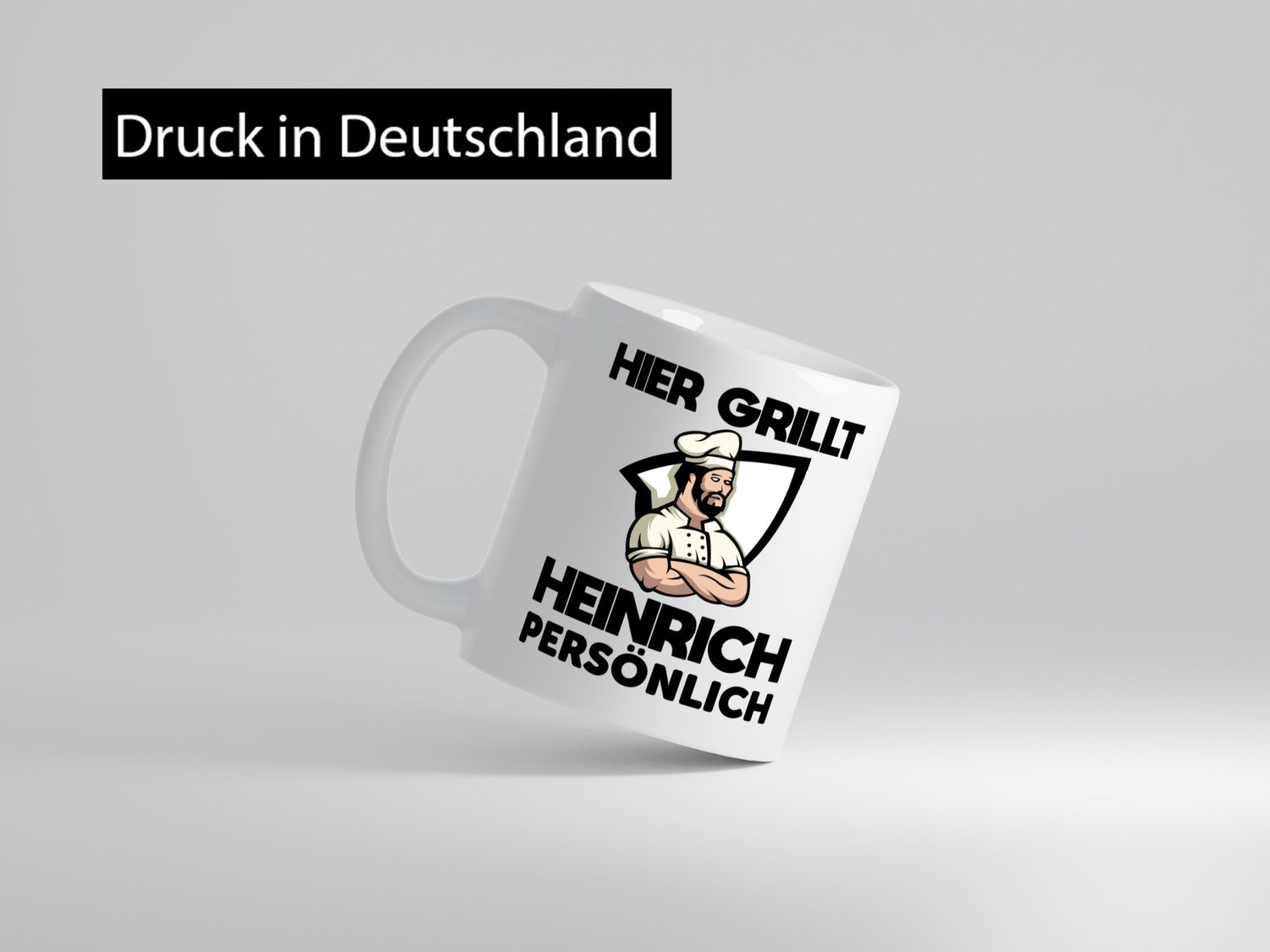 Hier Grillt Heinrich Persönlich | Grillmeister Geschenk Humor Geschenkidee