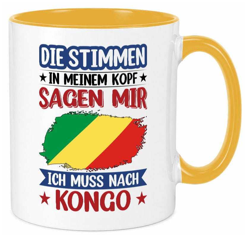 Kongo | Urlaub Stimmen in meinem Kopf Traumland Humor Geschenkidee Tasse