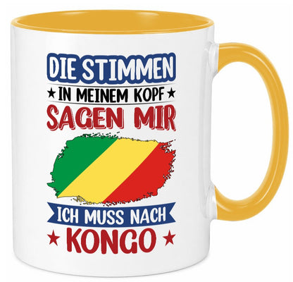 Kongo | Urlaub Stimmen in meinem Kopf Traumland Humor Geschenkidee Tasse