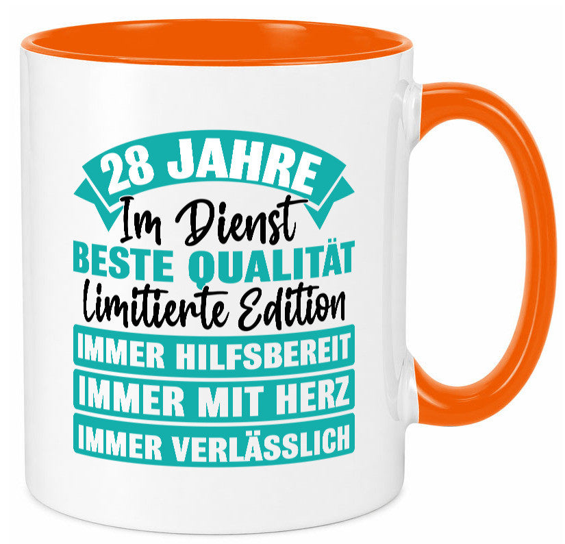 28 Jahre im Dienst | Jubiläum Arbeit lustig Kollegen Büro Geschenk Tasse