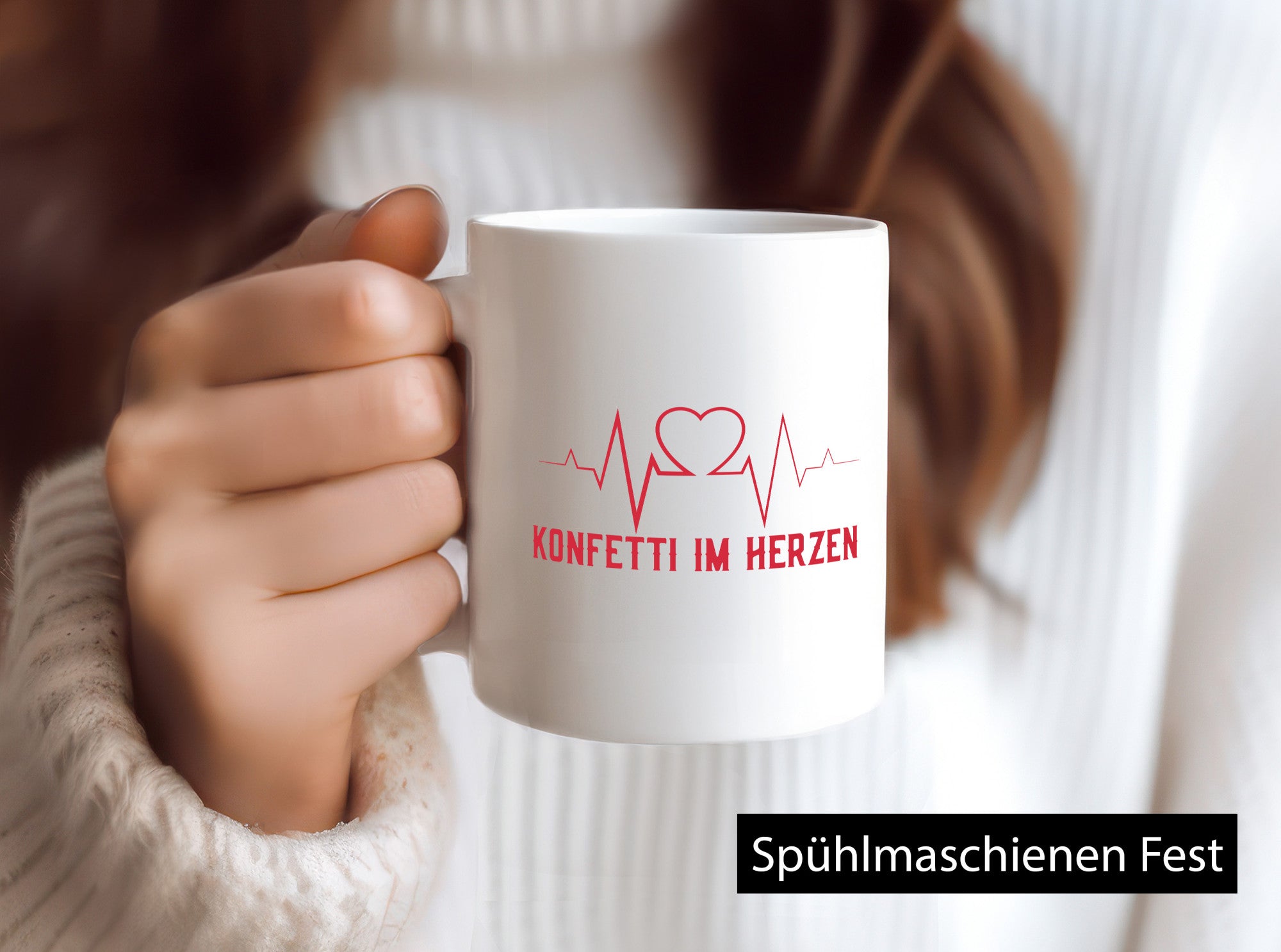 Konfetti im Herzen | bunter Herzschlag Karneval Fasching Geschenk Humor