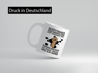 Gerüstbauer Tasse | Schmerz und Blut harte Arbeit lustig Kollegen Büro Geschenk