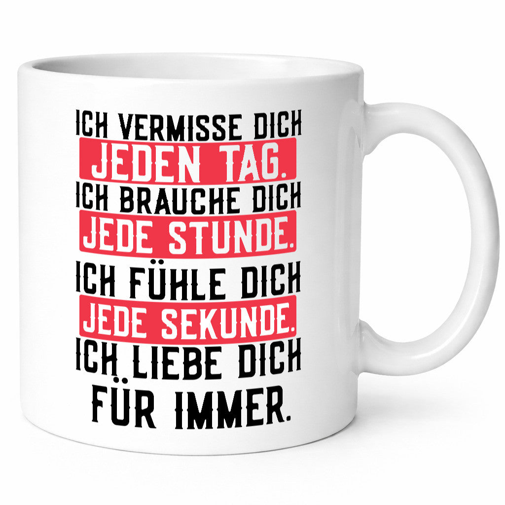 Ich vermisse dich | lieber Spruch Ehe Freund Freundin Geschenkidee Humor Tasse