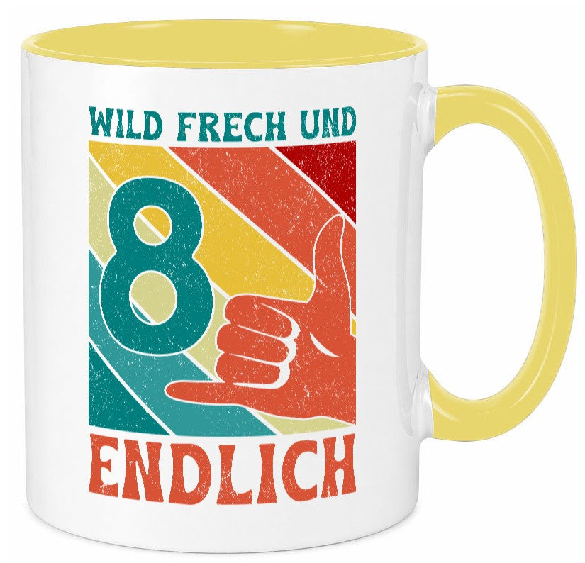 8. Geburtstag | 8 Jahre Wild und Frech Humor Geschenkidee Tasse