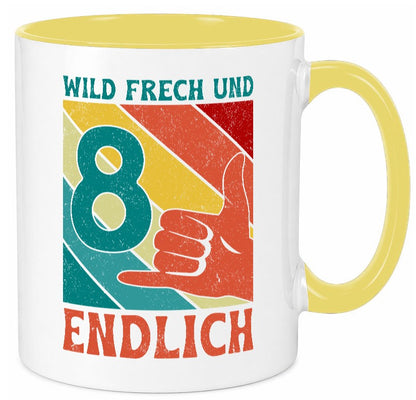 8. Geburtstag | 8 Jahre Wild und Frech Humor Geschenkidee Tasse