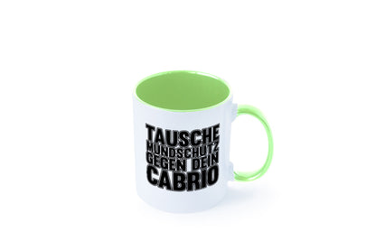Tausche Mundschutz gegen Cabrio| | Cabrio Geschenkidee Humor Tasse