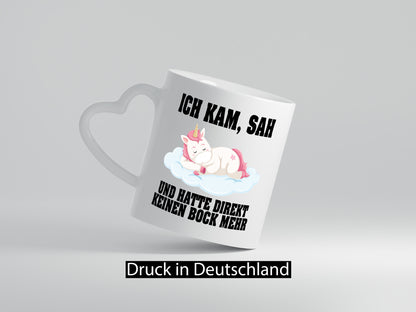 Ich kam, sah hatte direkt keinen Bock | Einhorn Schlafen lustiger Spruch