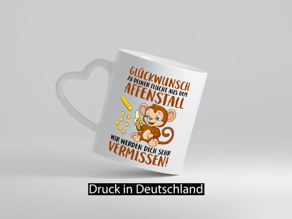 Glückwunsch zur Flucht | Affenstall Arbeitskollegen Geschenk Arbeit Kollegen