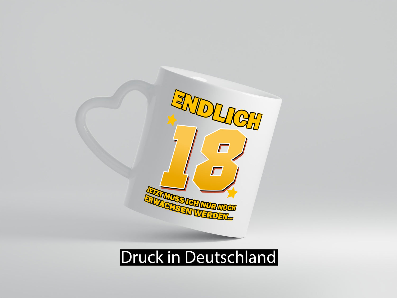 Endlich 18 | Geburtstag Tasse volljährig Erwachsen v2 Geschenkidee Humor