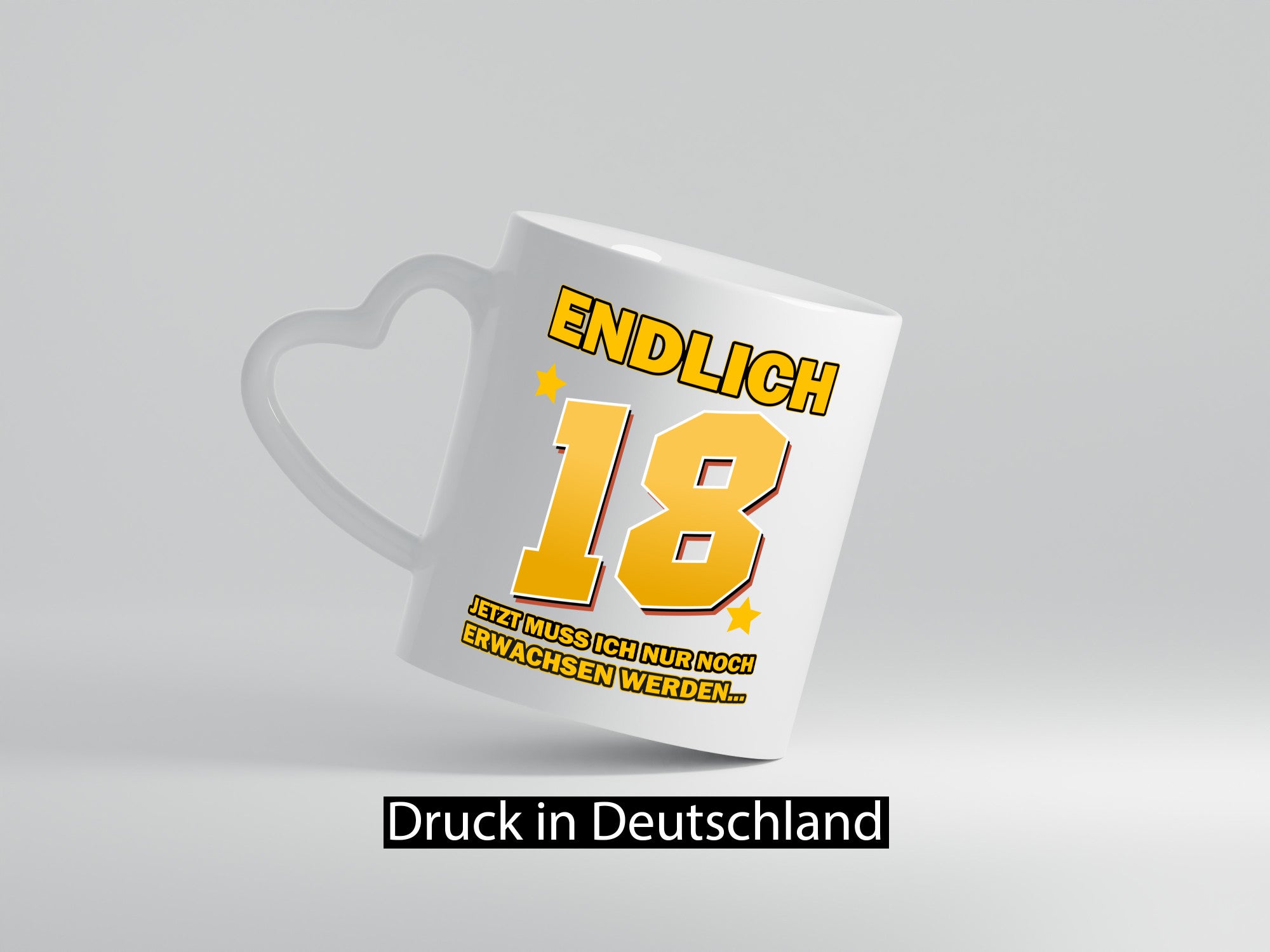 Endlich 18 | Geburtstag Tasse volljährig Erwachsen v2 Geschenkidee Humor