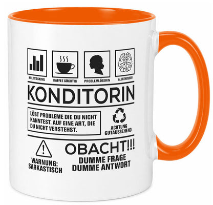 Achtung Probleme Konditorin | Konditorei lustiger Spruch Geschenk Humor