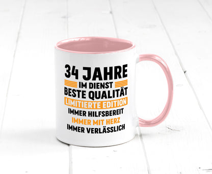 34 Jahre im Dienst | Jubiläum Arbeit v2 Humor Kollegen Büro Geschenkidee Tasse