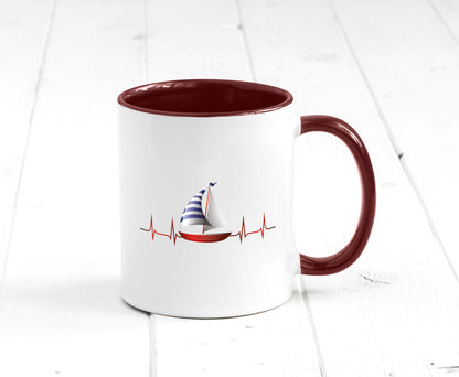 Segelboot Herzschlag | Segler segeln Boot Kapitän Geschenk Humor Geschenkidee
