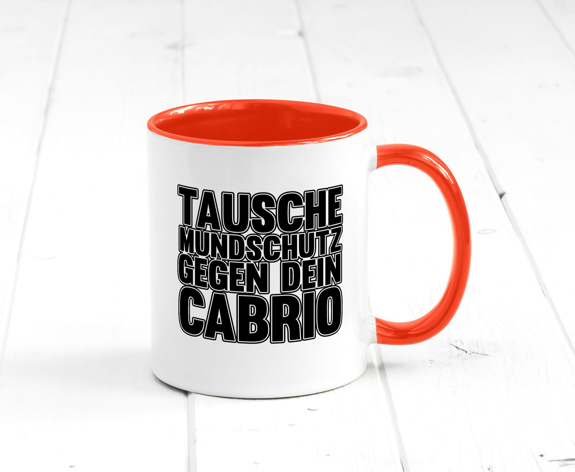 Tausche Mundschutz gegen Cabrio| | Cabrio Geschenkidee Humor Tasse
