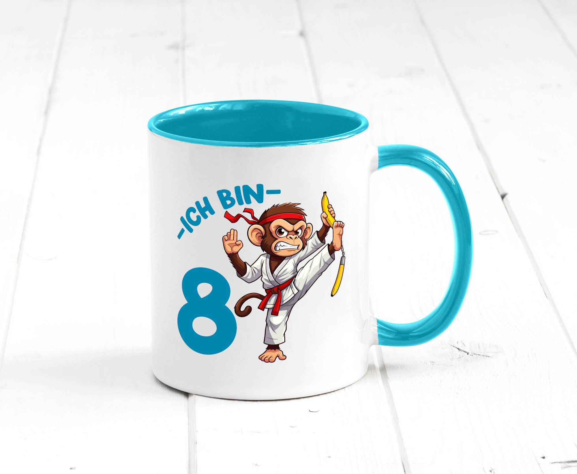 Ich bin 8 | 8. Geburtstag Karate Kampfsport Affe lustiger Spruch Geschenk