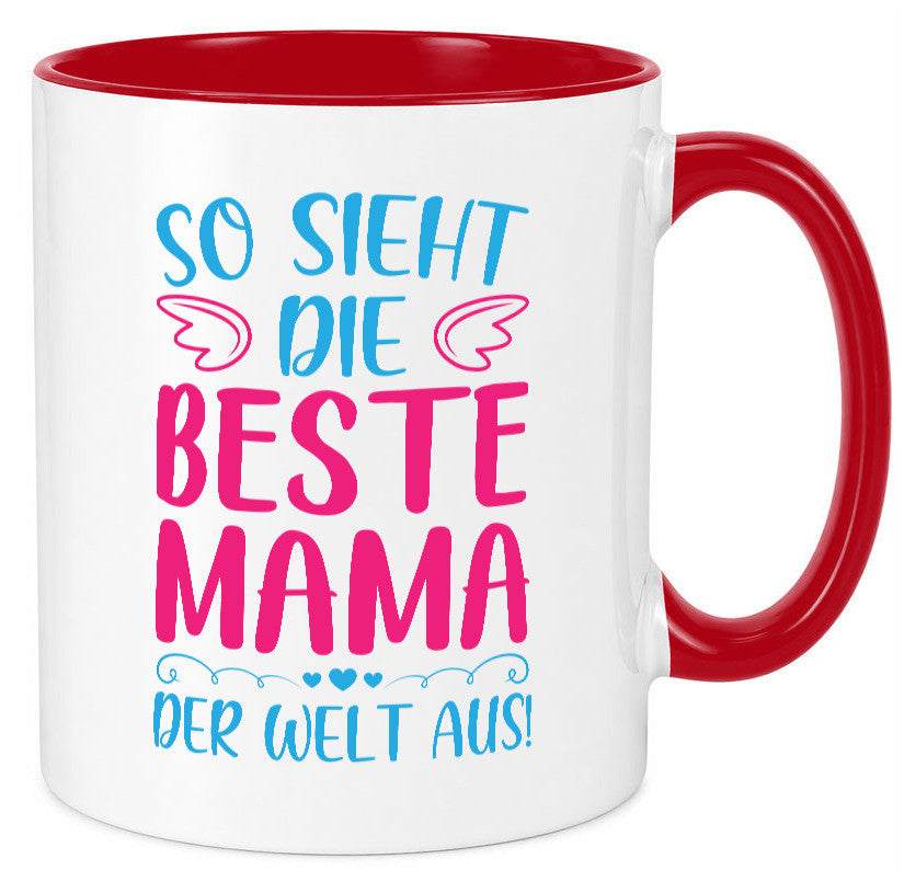 Beste Mama der Welt | Herzchen Geschenk Familie Geschenkidee lustiger Spruch Tasse