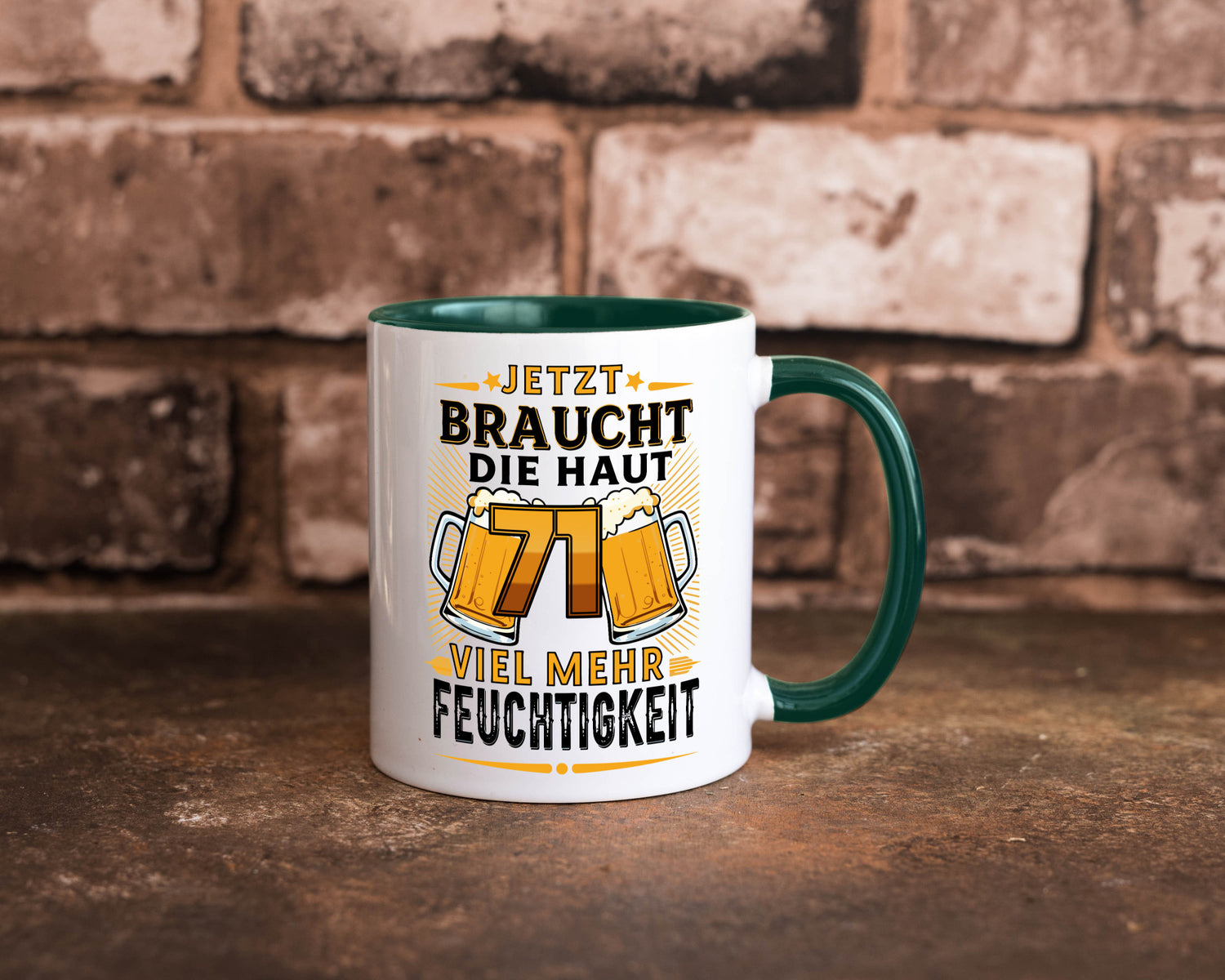 71 braucht die haut mehr Feuchtigkeit | 71. Geburtstag Geschenkidee Humor Tasse