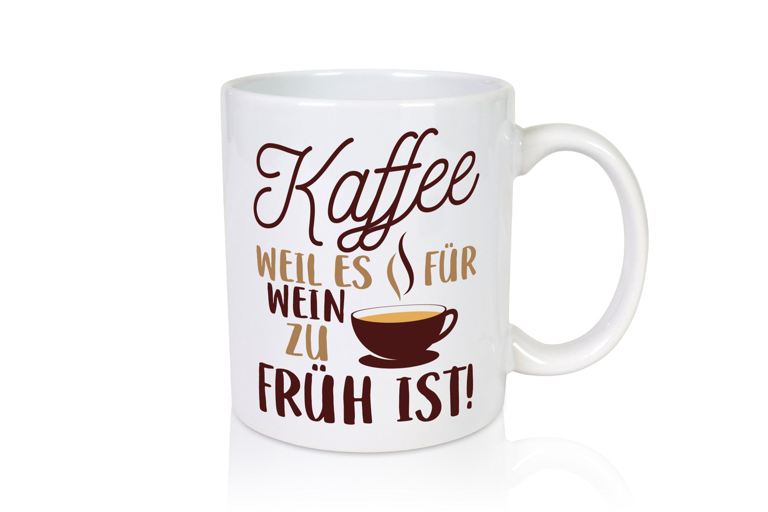 Weil es für Wein zu früh ist | Kaffeetrinker Herzschlag Humor Geschenkidee Tasse