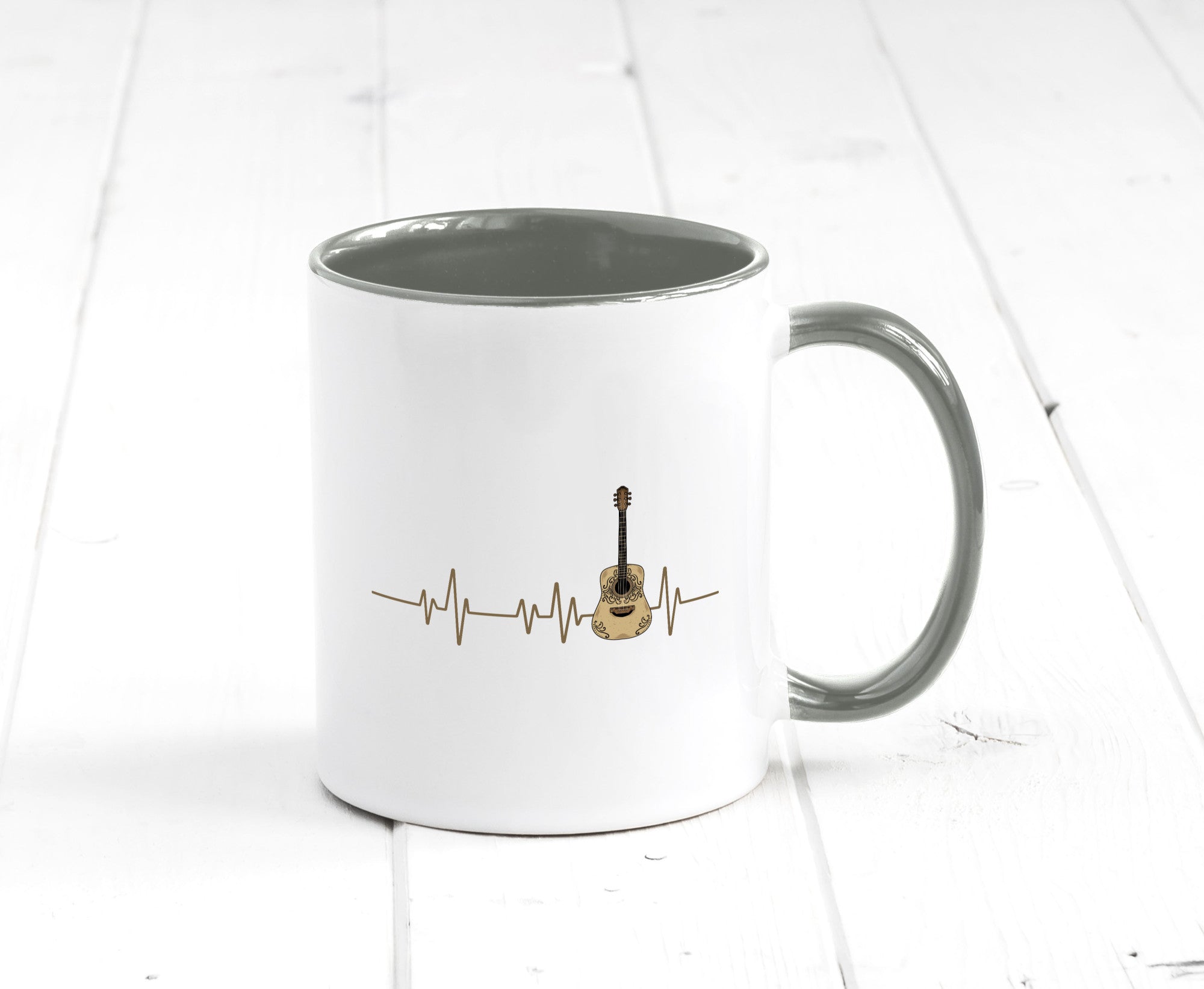 Gitarre Herzschlag | Motiv Musiker Rock Musik lustig Humor Geschenkidee