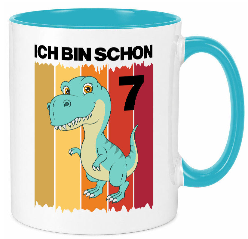 7. Geburtstag | 7 Jahre Dinosaurier lustiger Spruch Geschenk Geschenkidee Tasse