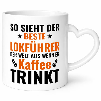 Kaffee trinkt: Lokführer | Zug Beruf lustiger Spruch Geschenk Arbeit Kollegen