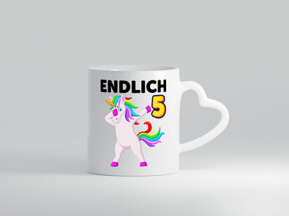 5. Geburtstag | endlich 5 Jahre Einhorn Mädchen lustiger Spruch Geschenk