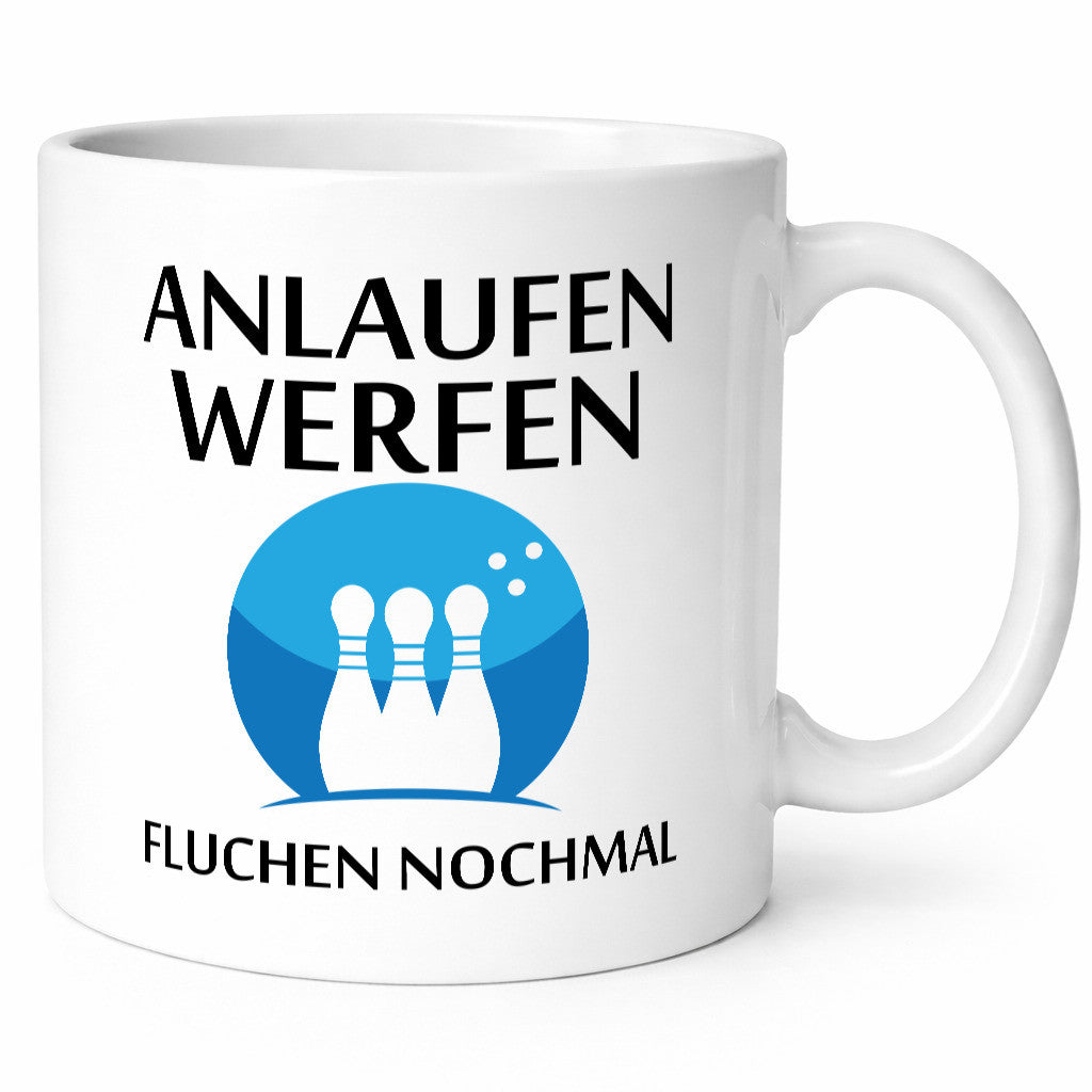 Anlaufen werfen fluchen nochmal | Bowling Sport Geschenk Humor Geschenkidee