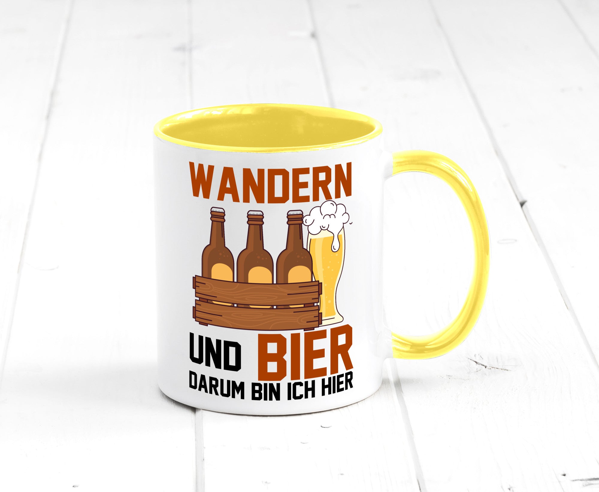 Wandern und Bier darum bin ich hier | Bierkasten lustiger Spruch Geschenk Humor