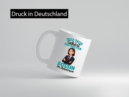 Im Universum: Bossin | Führungskraft Vorgesetzte Geschenkidee Humor Tasse