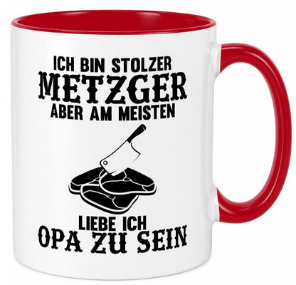 Stolzer Metzger, liebe es Opa zu sein | Fleisch Hackebeil lustiger Spruch Tasse