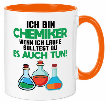 Ich bin chemiker wnen laufe solltest du es auch tun Humor Geschenkidee Tasse