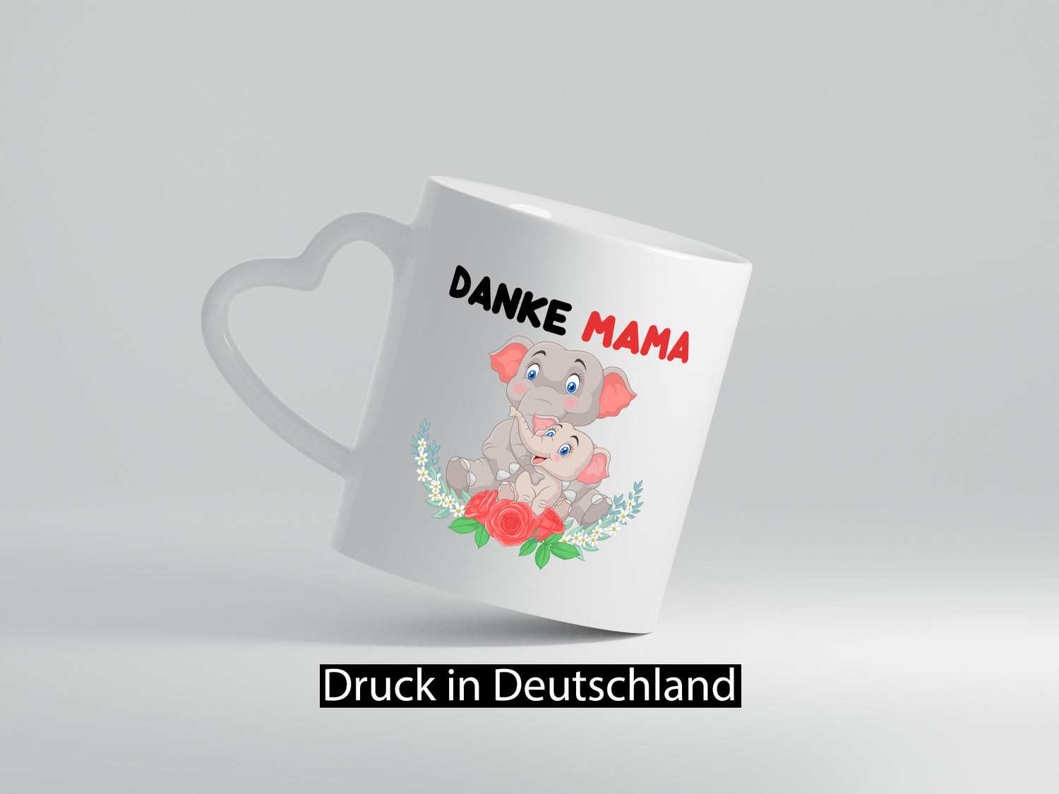Danke Mama | Elefanten Mutter und Kind lustiger Spruch Geschenk Familie