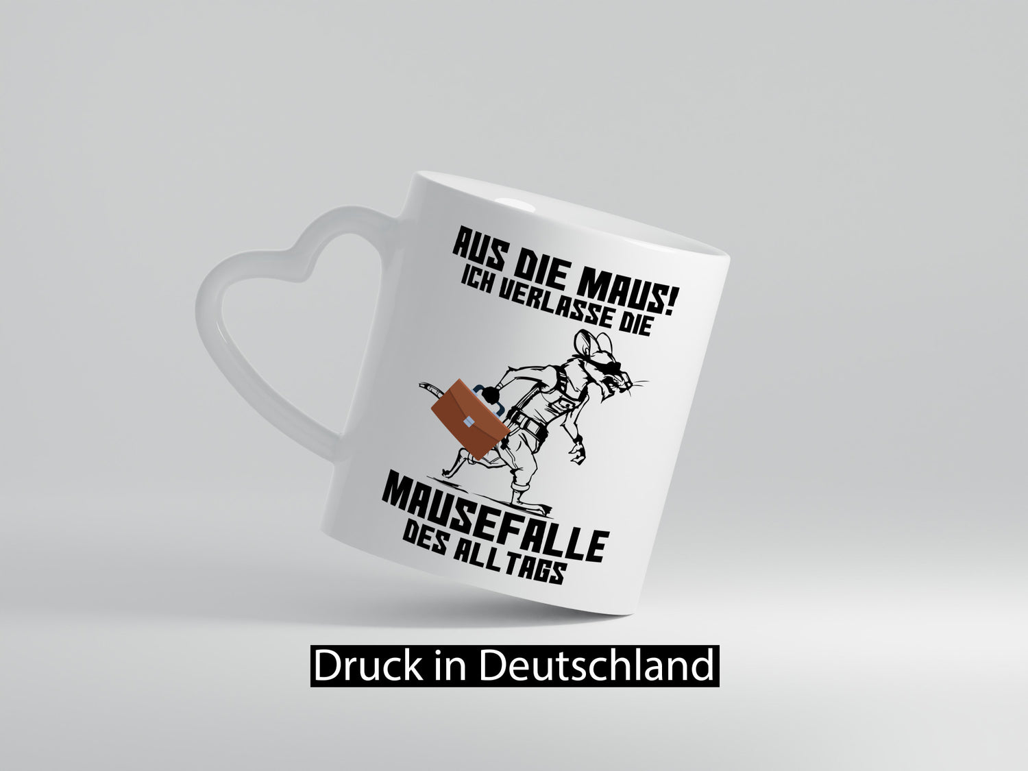 Aus die Maus | Alltag verlassen sportliche mit Koffer Humor Geschenkidee Tasse